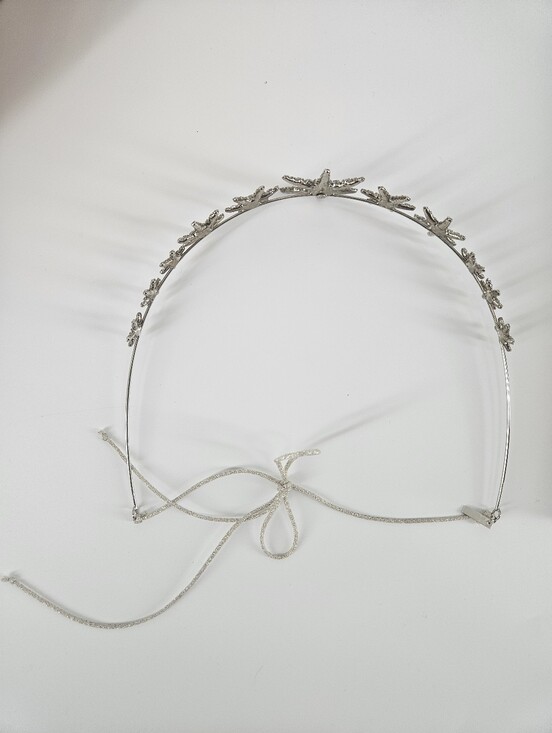 Jennifer Behr Silver Swarovski Crystal Silvana Circlet Headband Tiara Bridal main image 10